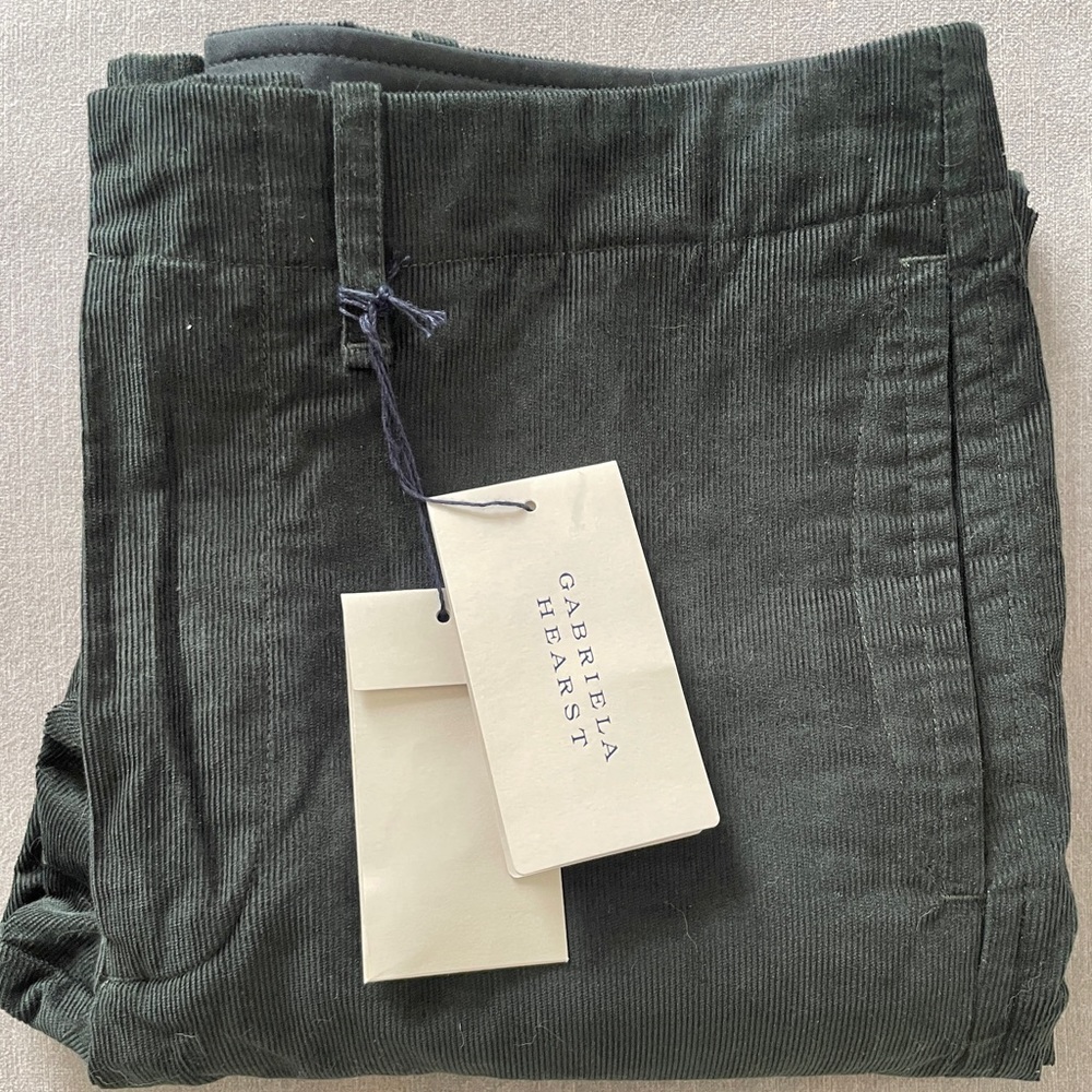 Gabriela Hearst Whales Corduroy mens pants bottle green size 48 Brand new